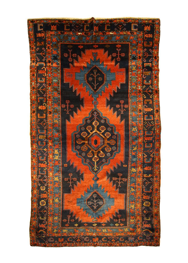 Caucasian Rug Gharabagh Handmade Area Tribal Antique 5'11"x9'7" (6x10) Red Blue Geometric Design #A33023