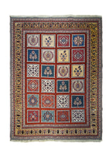 Persian Rug Sirjan Handmade Area Tribal 5'5"x6'11" (5x7) Multi-color Yellow/Gold Red Kilim Geometric Design #A33041