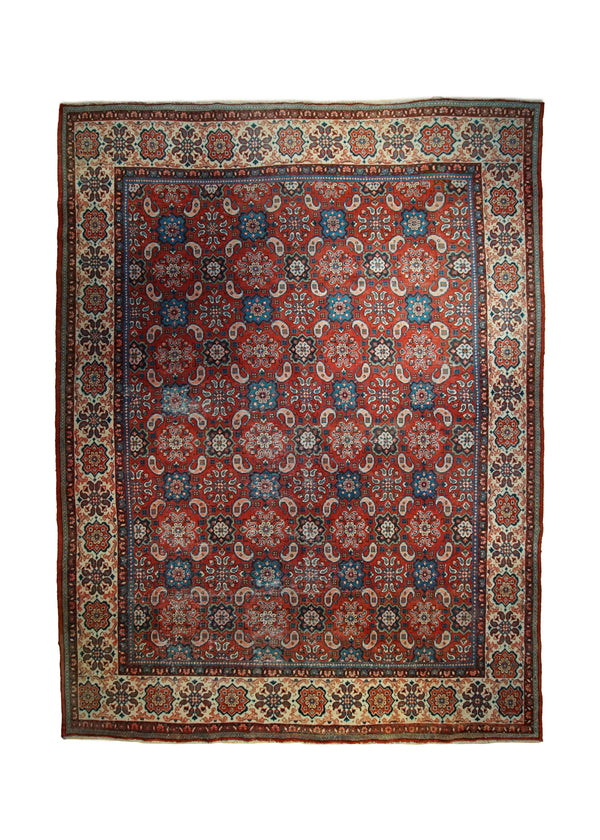 Persian Rug Mahal Handmade Area Tribal 9'3"x12'5" (9x12) Red Floral Design #A33047