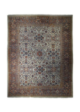Persian Rug Sultanabad Handmade Area Tribal Antique 8'7"x10'0" (9x10) Whites/Beige Red Blue Geometric Design #A33059