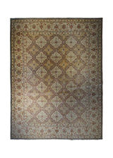 A33069 Oriental Rug Pakistani Handmade Area Transitional Neutral 9'1'' x 11'10'' -9x12- Gray Whites Beige Yellow Gold Antique Washed Oushak Floral Design
