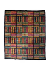 Oriental Rug Pakistani Handmade Area Transitional 7'11"x9'9" (8x10) Multi-color Green Pink Gabbeh Stripes Design #A33072