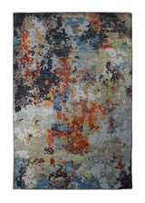 A33159 Oriental Rug Indian Handmade Area Modern 4'0'' x 6'0'' -4x6- Multi-color Red Splatter Abstract Design