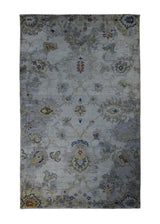 A33184 Oriental Rug Indian Handmade Area Transitional 3'0'' x 4'11'' -3x5- Whites Beige Gray Floral Oushak Design