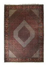 A33240 Persian Rug Bijar Handmade Area Traditional 8'4'' x 12'3'' -8x12- Red Blue Geometric Herati Design
