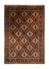 Persian Rug Bakhtiari Handmade Area Tribal 6'7"x9'9" (7x10) Red Multi-color Garden Design #A33244