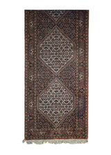A33292 Persian Rug Bijar Handmade Runner Traditional 2'2'' x 9'8'' -2x10- Blue Red Whites Beige Geometric Herati Design