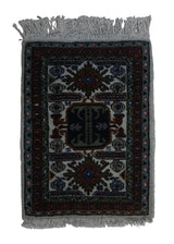 A33312 Persian Rug Ardabil Handmade Area Tribal 1'4'' x 1'11'' -1x2- Whites Beige Red Geometric Design