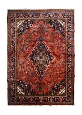 A33394 Persian Rug Hamadan Handmade Area Tribal 7'4'' x 10'3'' -7x10- Red Floral Design