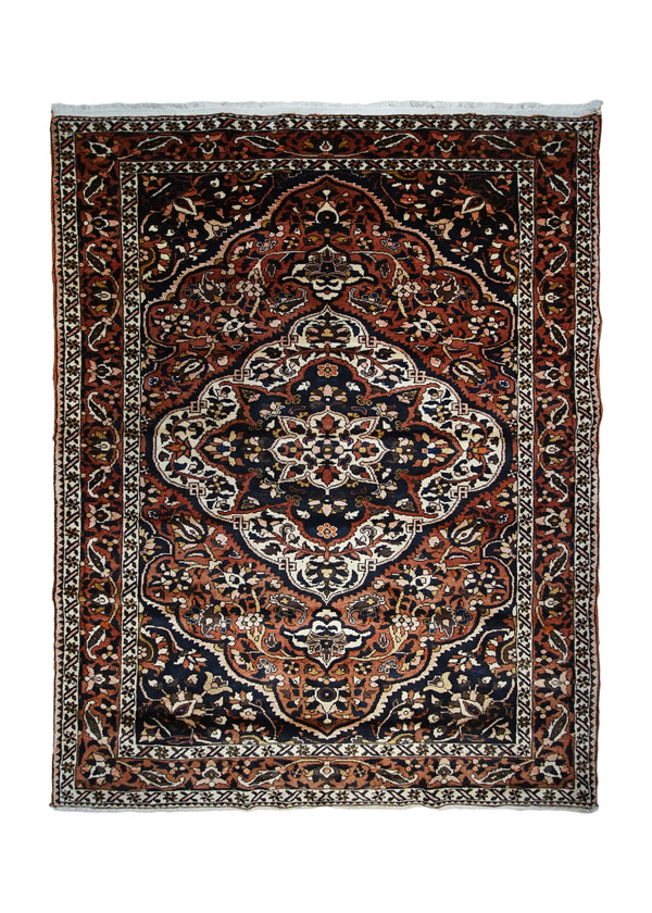 Persian Rug Bakhtiari Handmade Area Tribal Vintage 5'0"x7'1" (5x7) Red Blue Floral Design #A33398