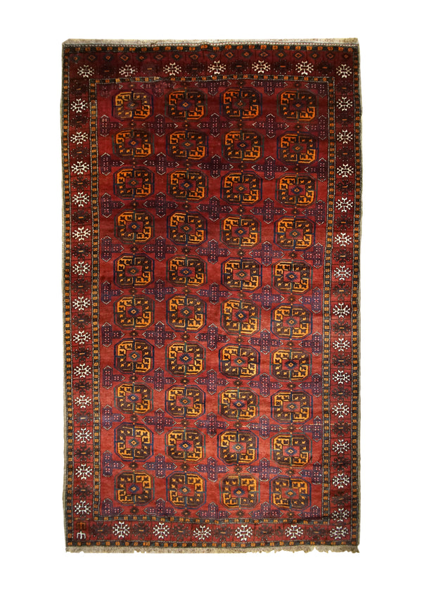 Persian Rug Baloch Handmade Area Tribal 5'7"x9'7" (6x10) Red Geometric Design #A33400