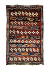 Persian Rug Ghashghaei Handmade Area Tribal 3'4"x4'8" (3x5) Red Geometric Design #A33409