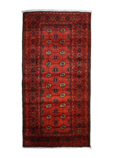 Persian Rug Baloch Handmade Area Tribal 4'0"x7'11" (4x8) Red Geometric Elephant Foot Bokhara Design #A33510