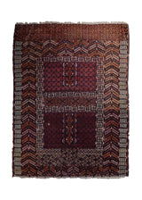 Oriental Rug Turkmen Handmade Area Tribal Antique 3'10"x4'11" (4x5) Red Tekke Geometric Design #A33554