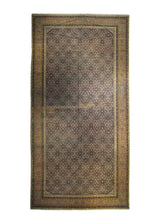 Persian Rug Tabriz Handmade Area Traditional Antique 9'0"x17'0" (9x17) Blue Yellow/Gold Floral Design #A33599