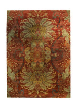 Oriental Rug Indian Handmade Area Transitional 8'6"x11'9" (9x12) Red Yellow/Gold Floral Design #A33625