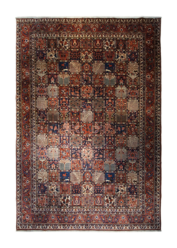 Persian Rug Bakhtiari Handmade Area Tribal 11'6"x18'1" (12x18) Multi-color Red Blue Garden Design #A33649
