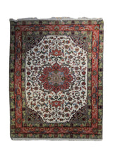 Persian Rug Tabriz Handmade Area Traditional 5'2"x6'5" (5x6) Whites/Beige Pink Naghsh Floral Design #A33672