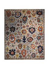 Oriental Rug Pakistani Handmade Area Transitional 8'2"x9'9" (8x10) Gray Blue Multi-color Ariana Geometric Oushak Design #A33687