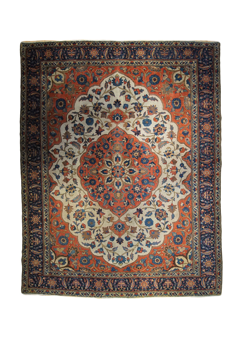 Persian Rug Khoy Handmade Area Traditional Antique 10'0"x12'4" (10x12) Blue Red Floral Design #A33699