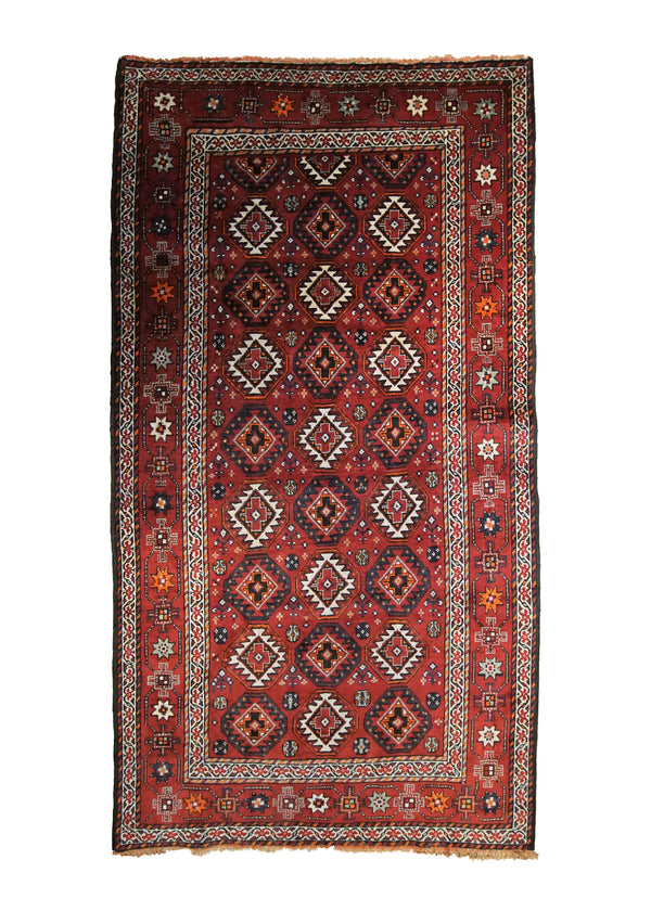 Persian Rug Baloch Handmade Area Tribal 5'4"x9'6" (5x10) Red Geometric Design #A33725