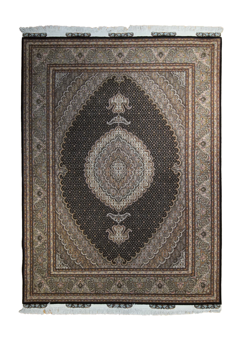 Persian Rug Tabriz Handmade Area Traditional 5'1"x7'0" (5x7) Blue Green Mahi Fish Design #A33738