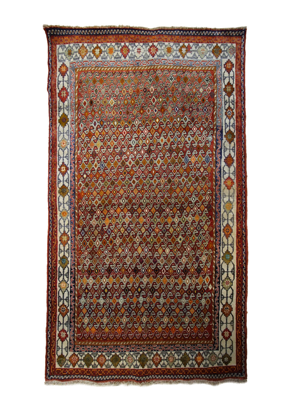 Persian Rug Afshar Handmade Area Tribal 4'10"x8'4" (5x8) Red Geometric Design #A33745