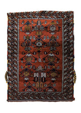 Persian Rug Ghashghaei Handmade Saddle Tribal 2'10"x3'8" (3x4) Red Saddle Bag Geometric Design #A33749