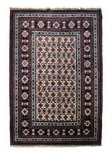 Persian Rug Yalameh Handmade Area Tribal 5'3"x7'10" (5x8) Whites/Beige Blue Red Geometric Design #A33756
