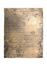 Oriental Rug Indian Handmade Area Transitional 9'3"x11'10" (9x12) Whites/Beige Yellow/Gold Floral Oushak Design #A33783