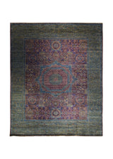 Oriental Rug Pakistani Handmade Area Transitional Tribal 8'1"x9'9" (8x10) Purple Mamluk Geometric Design #A33798