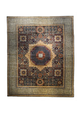 Oriental Rug Pakistani Handmade Area Transitional 11'9"x14'7" (12x15) Yellow/Gold Whites/Beige Gray Mamluk Geometric Design #A33799