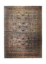 Oriental Rug Pakistani Handmade Area Transitional Tribal 10'2"x13'8" (10x14) Whites/Beige Gray Choeb Floral Serapi Design #A33811