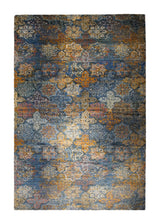 Oriental Rug Pakistani Handmade Area Transitional 12'10"x19'2" (13x19) Blue Yellow/Gold Erased Geometric Abstract Design #A33815