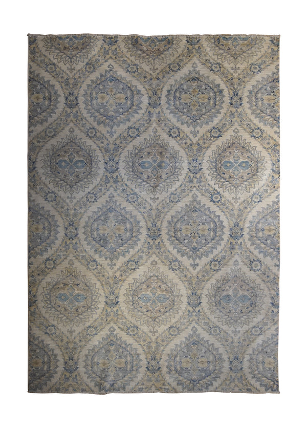 Oriental Rug Pakistani Handmade Area Transitional Neutral 6'1"x8'9" (6x9) Whites/Beige Yellow/Gold Choeb Floral Design #A33822