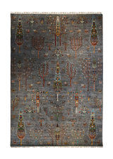 Oriental Rug Pakistani Handmade Area Transitional Tribal 8'3"x11'8" (8x12) Gray Maktab Sultani Tree of Life Animals Design #A33823