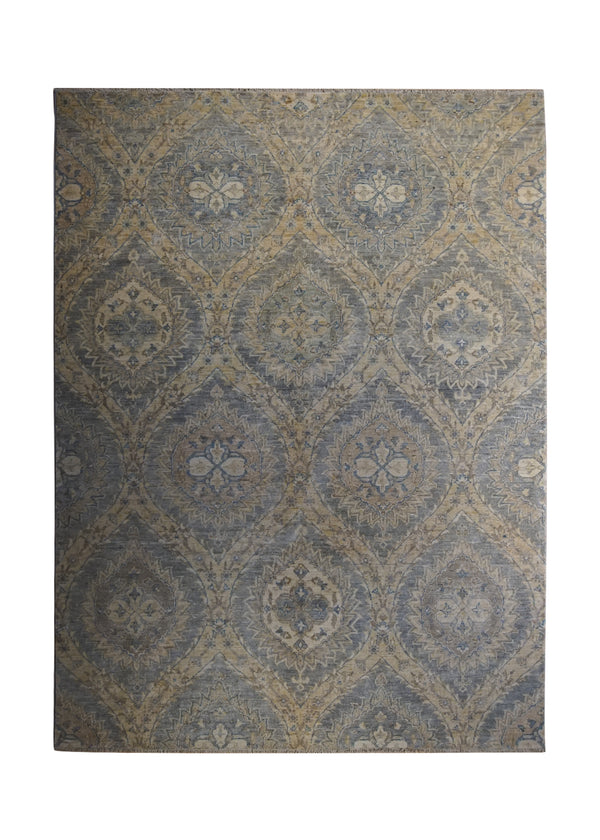 Oriental Rug Pakistani Handmade Area Transitional Neutral 5'7"x7'8" (6x8) Gray Yellow/Gold Choeb Floral Design #A33824