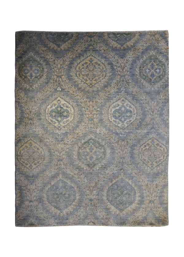 Oriental Rug Pakistani Handmade Area Transitional Neutral 5'1"x6'6" (5x7) Gray Yellow/Gold Choeb Floral Design #A33826
