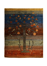 Oriental Rug Pakistani Handmade Area Transitional 5'2"x6'10" (5x7) Red Blue Gabbeh Tree of Life Animals Design #A33829