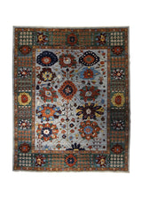 Oriental Rug Pakistani Handmade Area Transitional Tribal 8'2"x10'1" (8x10) Gray Green Blue Ariana Floral Serapi Design #A33838