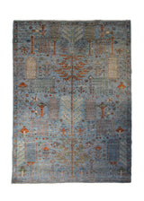 Oriental Rug Pakistani Handmade Area Transitional 5'2"x7'2" (5x7) Blue Multi-color Ariana Tree of Life Bakhshayesh Design #A33846