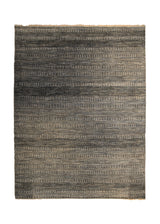 Oriental Rug Indian Handmade Area Modern 7'9"x9'9" (8x10) Gray Whites/Beige Grass Stripes Design #A33883