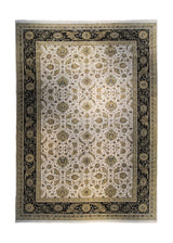 A33897 Oriental Rug Indian Handmade Area Transitional 12'0'' x 17'6'' -12x18- Whites Beige Black Green Tea Washed Floral Design