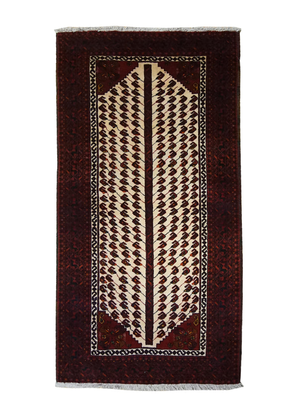 Persian Rug Baloch Handmade Area Tribal 3'3"x6'1" (3x6) Red Tree of Life Design #A33917