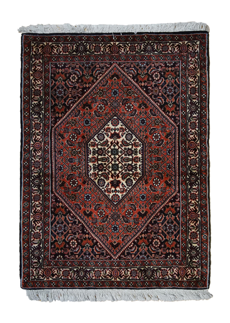 Persian Rug Bijar Handmade Area Traditional 2'4"x3'2" (2x3) Red Geometric Herati Design #A33929