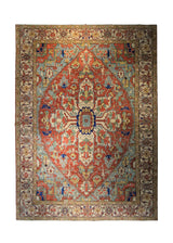 Oriental Rug Pakistani Handmade Area Transitional Tribal 10'5"x14'1" (10x14) Red Serapi Floral Design #A33938