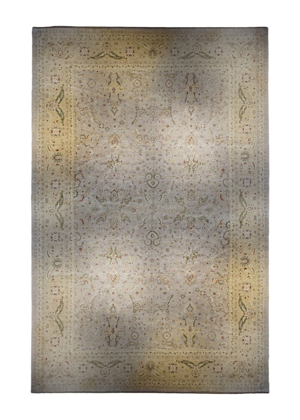 Oriental Rug Pakistani Handmade Area Transitional Neutral 15'11"x23'10" (16x24) Whites/Beige Yellow/Gold Antique Washed Oushak Floral Design #A33960