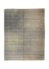 Oriental Rug Indian Handmade Area Modern 8'0"x9'11" (8x10) Yellow/Gold Gray Stripes Design #A33976