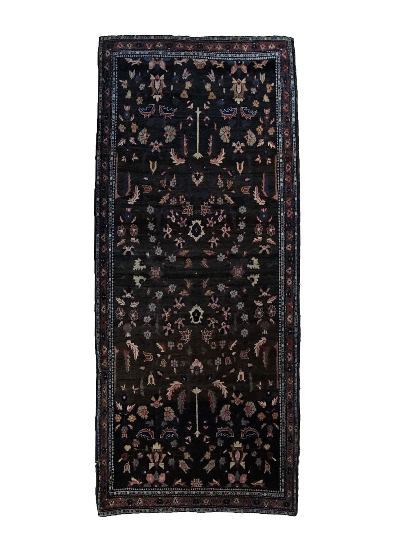 Persian Rug Sarouk Handmade Area Traditional Antique 2'0"x4'9" (2x5) Blue Floral Design #A34011