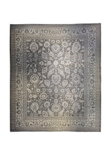 Oriental Rug Pakistani Handmade Area Transitional 12'4"x14'8" (12x15) Gray Whites/Beige Stone Wash Oushak Floral Design #A34096